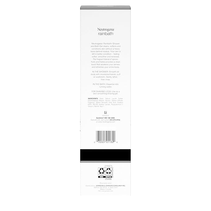 Neutrogena Rainbath Refreshing Shower Gel, Moisturizing Body Wash for Men and Women, Cleans, Softens, and Conditions Skin, Creamy Lather Ideal for Leg-Shaving, Spa-Like Experience, 32 fl oz