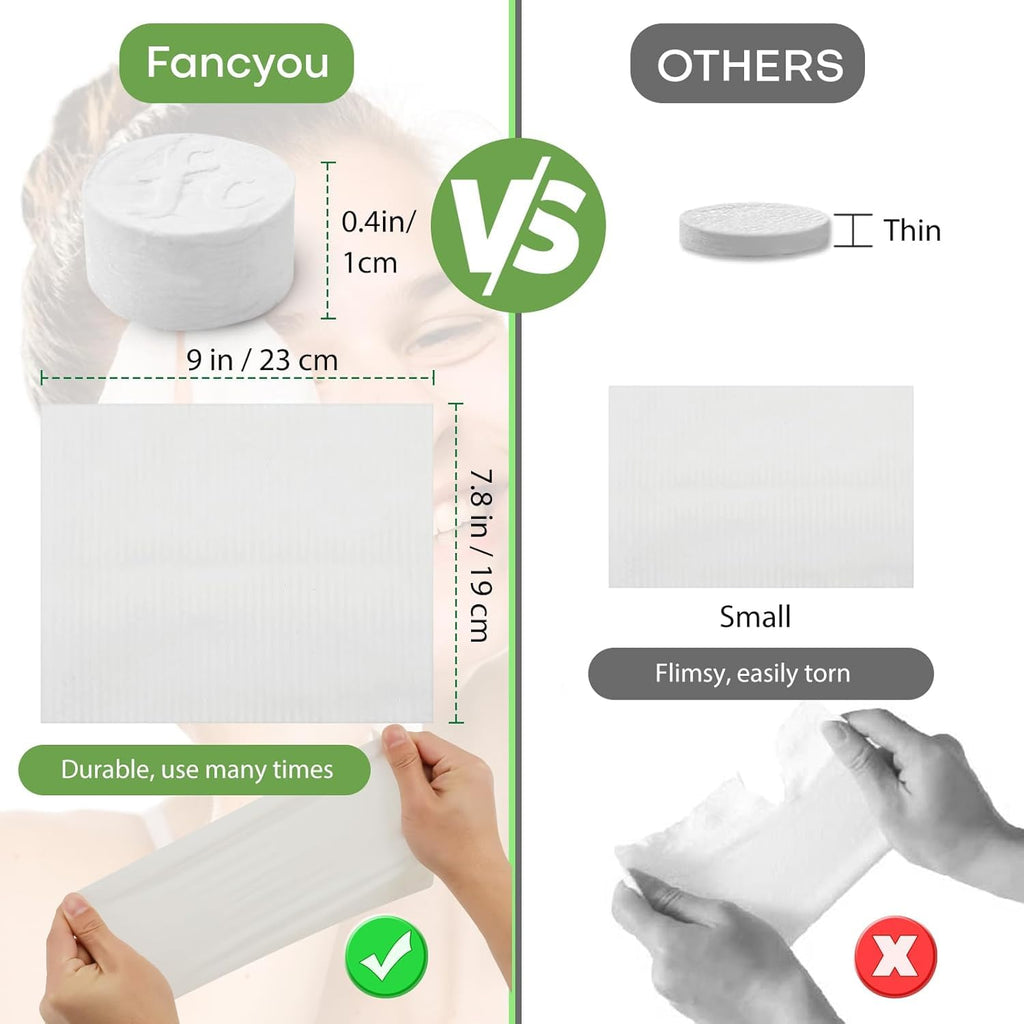 1000Pcs Compressed Towel Mini Tablets Disposable Face Towelette with 4 Cases, Coin Tissue Facial Cleansing Towels Washcloths for Travel Home Hand Wipes, Camping, Hiking, Outdoor, Ultra Soft and Thick