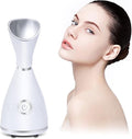 Facial Steamer for Face - Nano Ionic Face Steamer for Facial Deep Cleaning - Warm Mist Home SPA Portable Humidifier - Moisturizing, Unclogs Pores and Sinus, White
