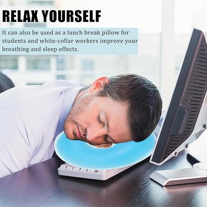 OULIGET Silicone Face Massage Pillow,SPA Beauty Face Relax Headrest,Salon Skin Care Soft Overlay Travel Head Support,Bule