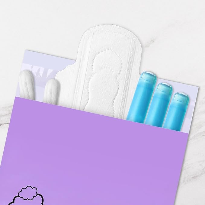 Sanitary Disposal Bags 100 Pcs, 7x12 Inch Purple Hygiene Bag for Feminine Use, Opaque Self-Sealing Period Bag, Odor Proof Tampon Waste Pouch, Portable Sanitary Napkin Disposal Bags for Bathroom