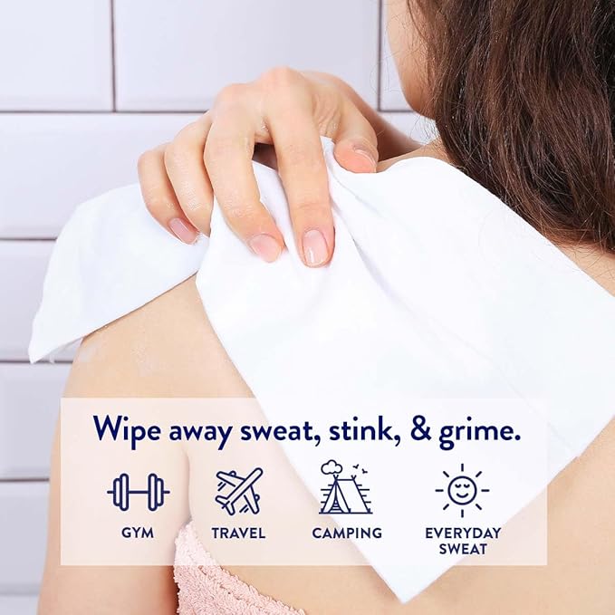 Megababe Cucumber Mint Shower Sheets, Oversized Wipes, 10 Wipes (Pack of 1)