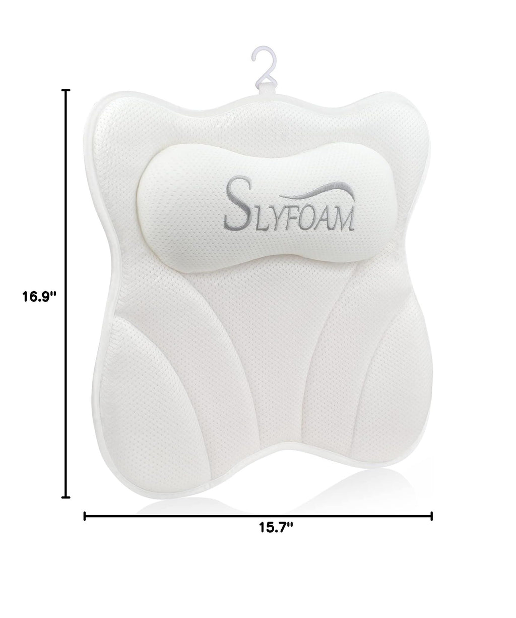 Bath Pillow, Bathtub Pillow with Anti-Slip Suction Cups, 4D Mesh Soft Spa Bath Tub Pillow Headrest, Bath Pillows for Tub with Neck and Back Support Fits Bathtub Spa Tub Jacuzzi, Fathers Day Dad Gifts