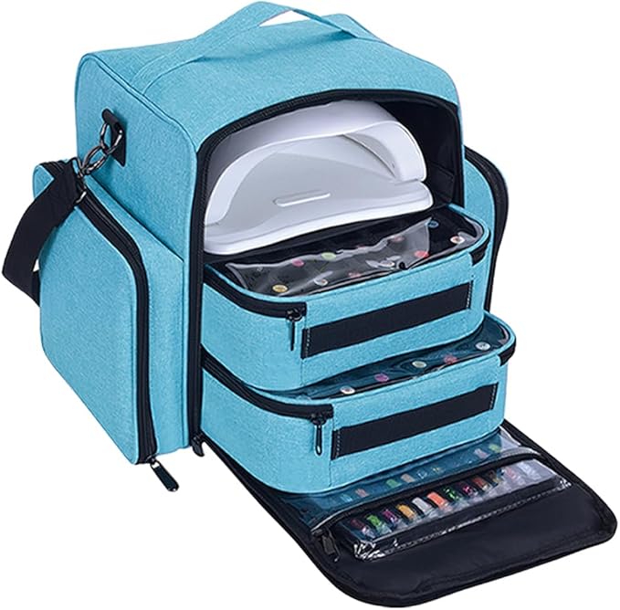 YAHOURWAT Nail Polish Organizer Holds 60 Bottles and a Nail Lamp,Portable Travel Case with 2 Removable Bags and Tools Storage Pockets Green