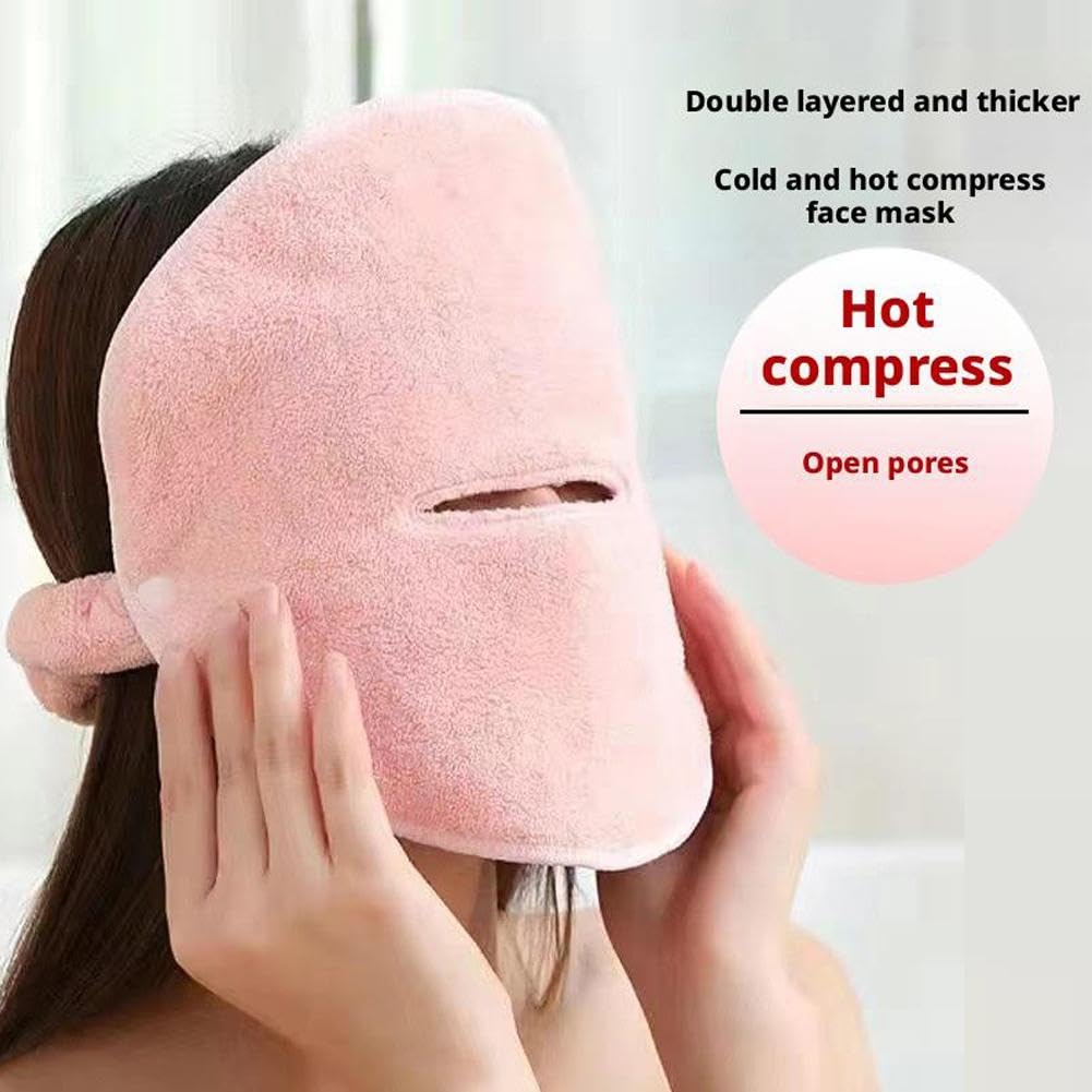 Face Steaming Towel,Hot Compress Face Towel Masks,Reusable Face Masks Skincare Facial Steamer Towel for Hot Cold Skin Care,Towel Steamer for Facials,Spa Towels Beauty Facial Towel for Women (B)