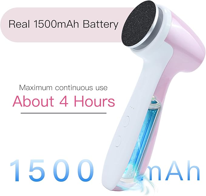 APRELM Rechargeable Electric Foot Callus Remover with 3-Sizes 120Pcs Sandpaper Discs, Professional 1000RPM 3-Speed Control Electric Foot File (E7 Pink)