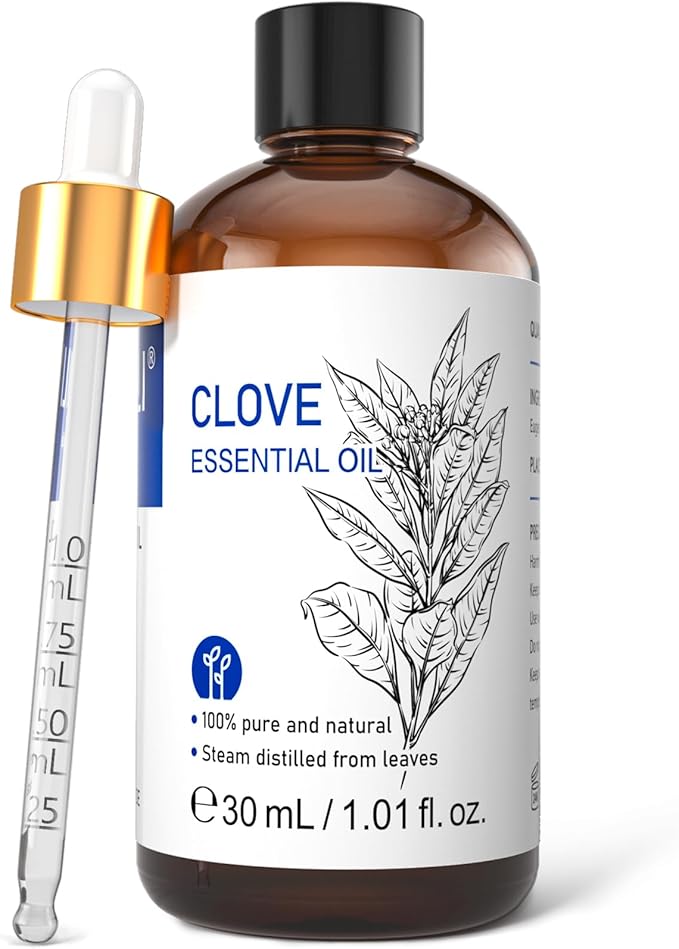 HIQILI Clove Essential Oil for Teeth and Gums, Oral Care, Diffuser, Skin