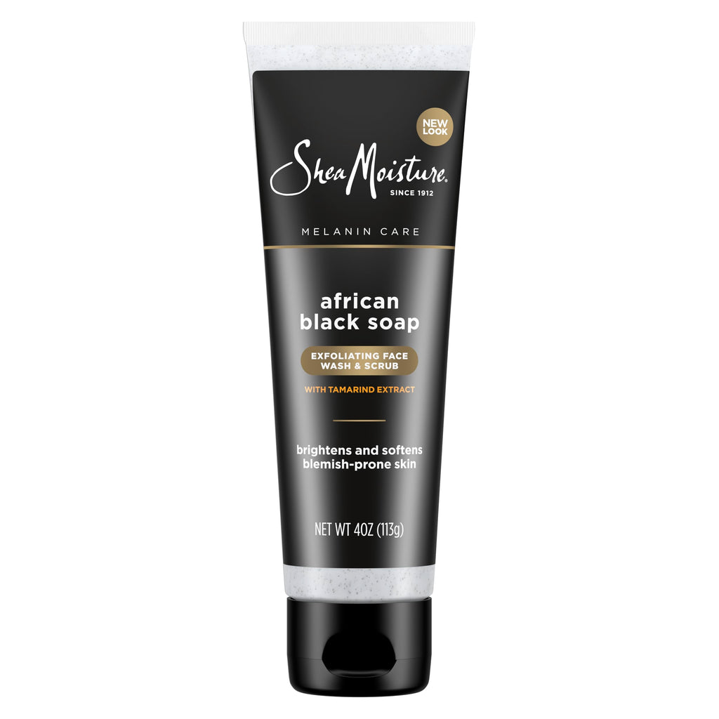 Sheamoisture Facial Wash and Scrub for Blemish Prone Skin African Black Soap to Clarify Skin 4 oz