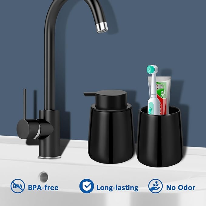 Soap Foaming Dispenser Ceramic with Easy-to-Press Pump Hand Foam Dispenser for Shampoo Bathroom Kitchen 12 oz
