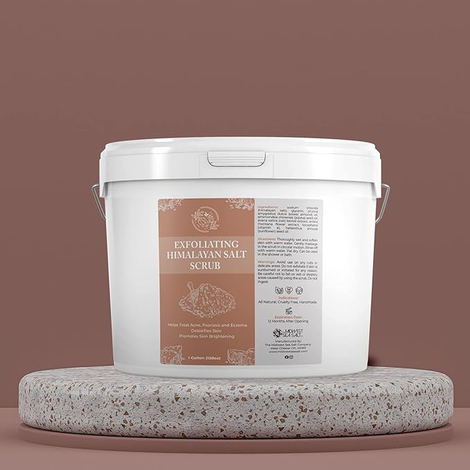 The Midwest Sea Salt Company - Exfoliating Himalayan Salt Scrub - 128oz - Lavender - Exfoliating Body Scrub