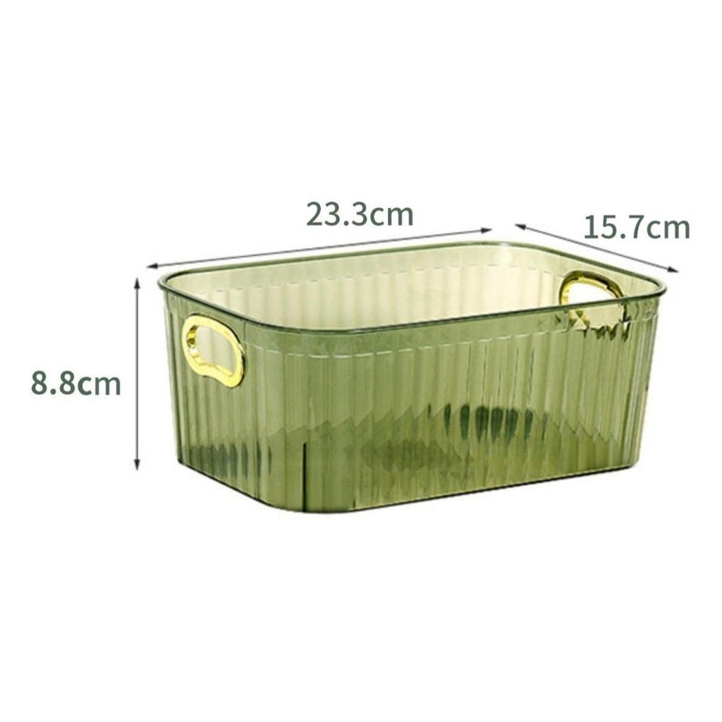 Bothyi Acrylic Makeup Storage Bin Jewelry Organizer Storage Container Lightweight Multipurpose Portable for Pantry Laundry Accessory, Dark Green
