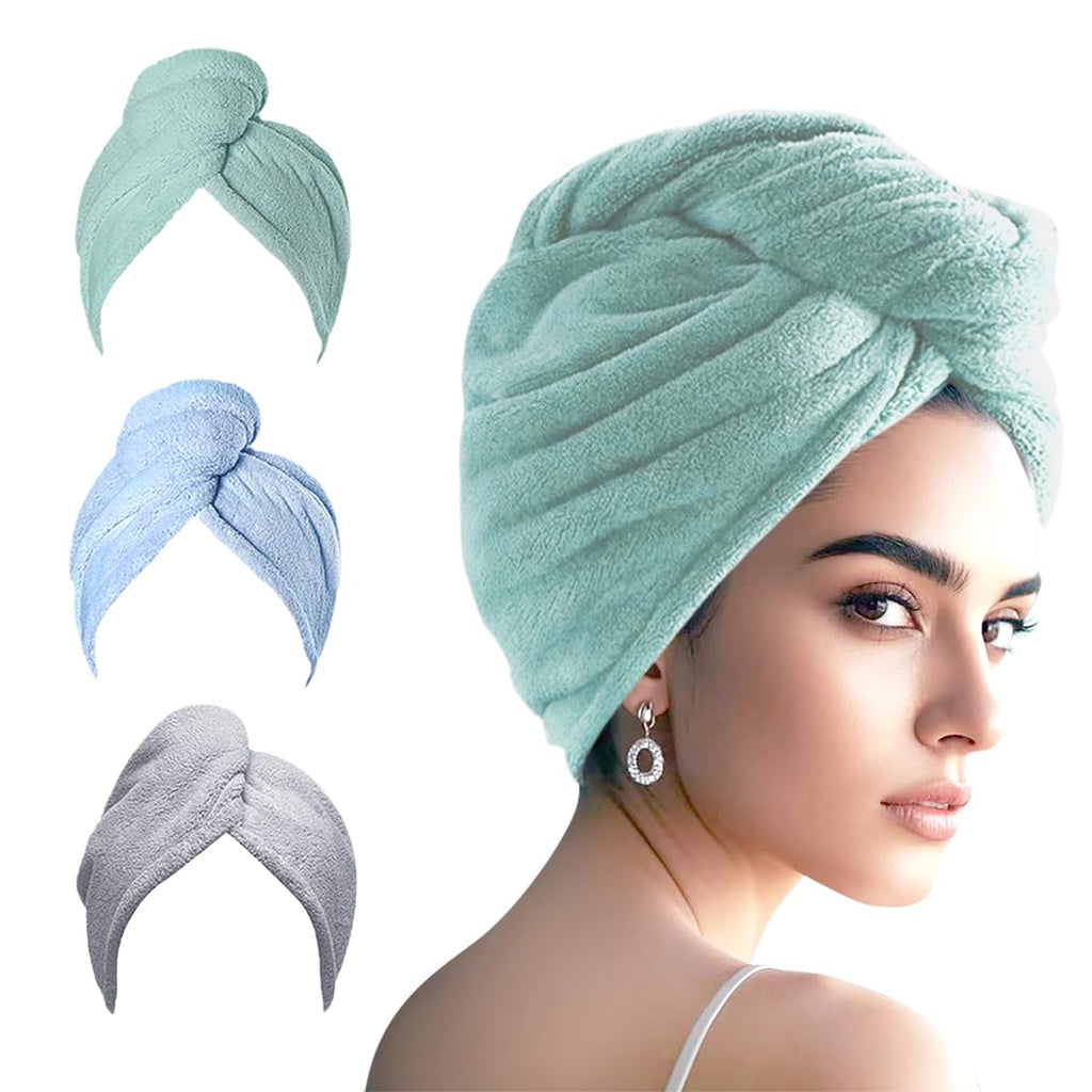 AGKXHDEC Microfiber Hair Drying Towel Wrap,Hair Turbans Towel for Wet Hair