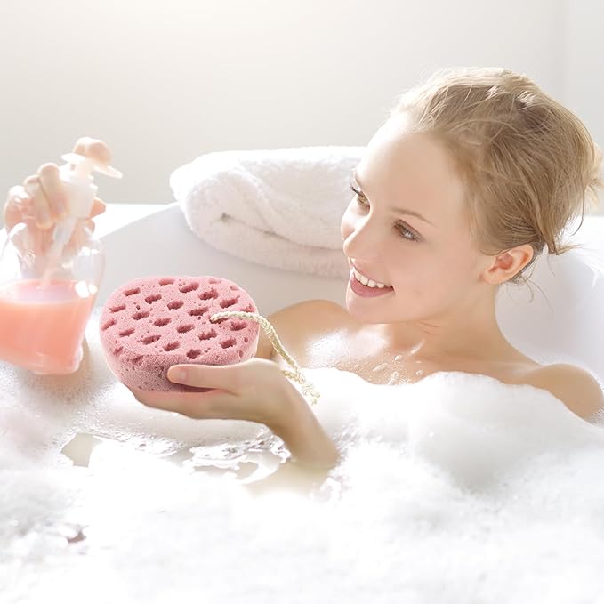 Boao 8 Pcs Bath Sponge for Women Men, Soft Shower Sponge Body Wash Scrubber Gentle Cleaning Loofahs for Shower(Brown, Lilac, Gray, Bright Green,Solid Color)