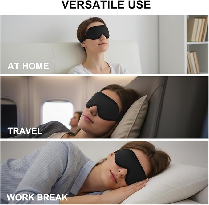 3D Cooling Gel Eye Mask - Reusable Cold & Warm Sleep Mask, Soft Gel Ice Pack for Puffiness, Dark Circles Relief & Headache Comfort