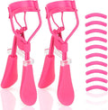 ODELY Eyelash Curler with Pads, Lash Curler 2 Pcs with 10 Extra Silicone Replacement Pads, Comfortable Grip for Effortless Curling – Eyelashes for The Perfect Eye Contour (Light Pink)