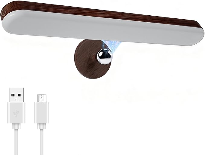 Benreom Rechargeable Vanity Light for Mirror, Dark Wood