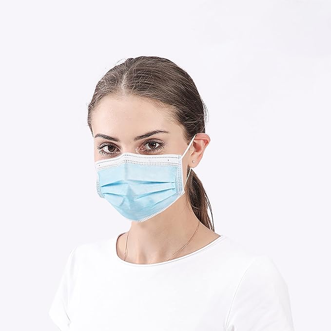 MAGICARE Made in USA Masks - Blue Disposable Face Masks - Medical Grade (ASTM Level 1) - Premium 3 Ply Face Masks Disposable - Comfortable, Soft, Breathable Face Mask for Adults - 50ct Box