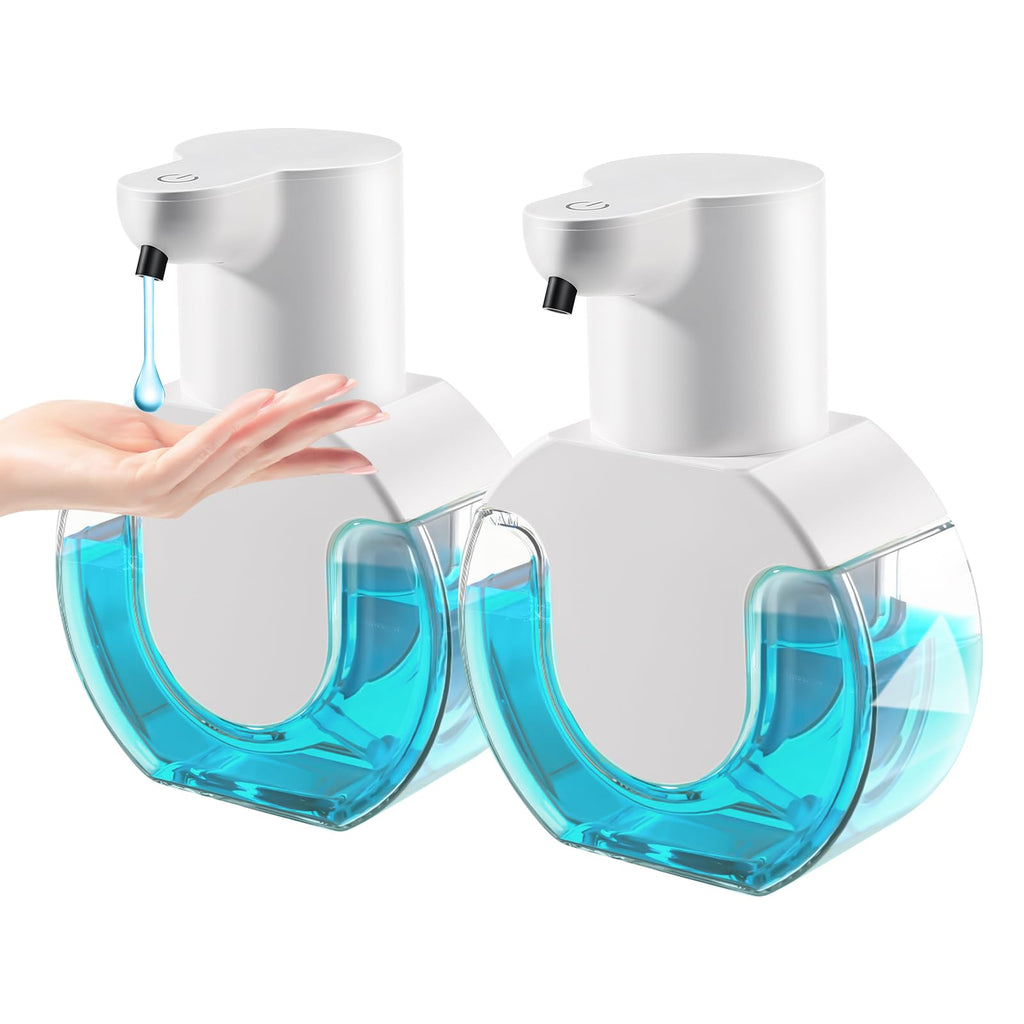 2 Pack Automatic Liquid Soap Dispenser,14.2oz/420ML Touchless Automatic Soap Dispenser,Rechargeabled Wall Mounted Smart Pump for Bathroom Kitchen