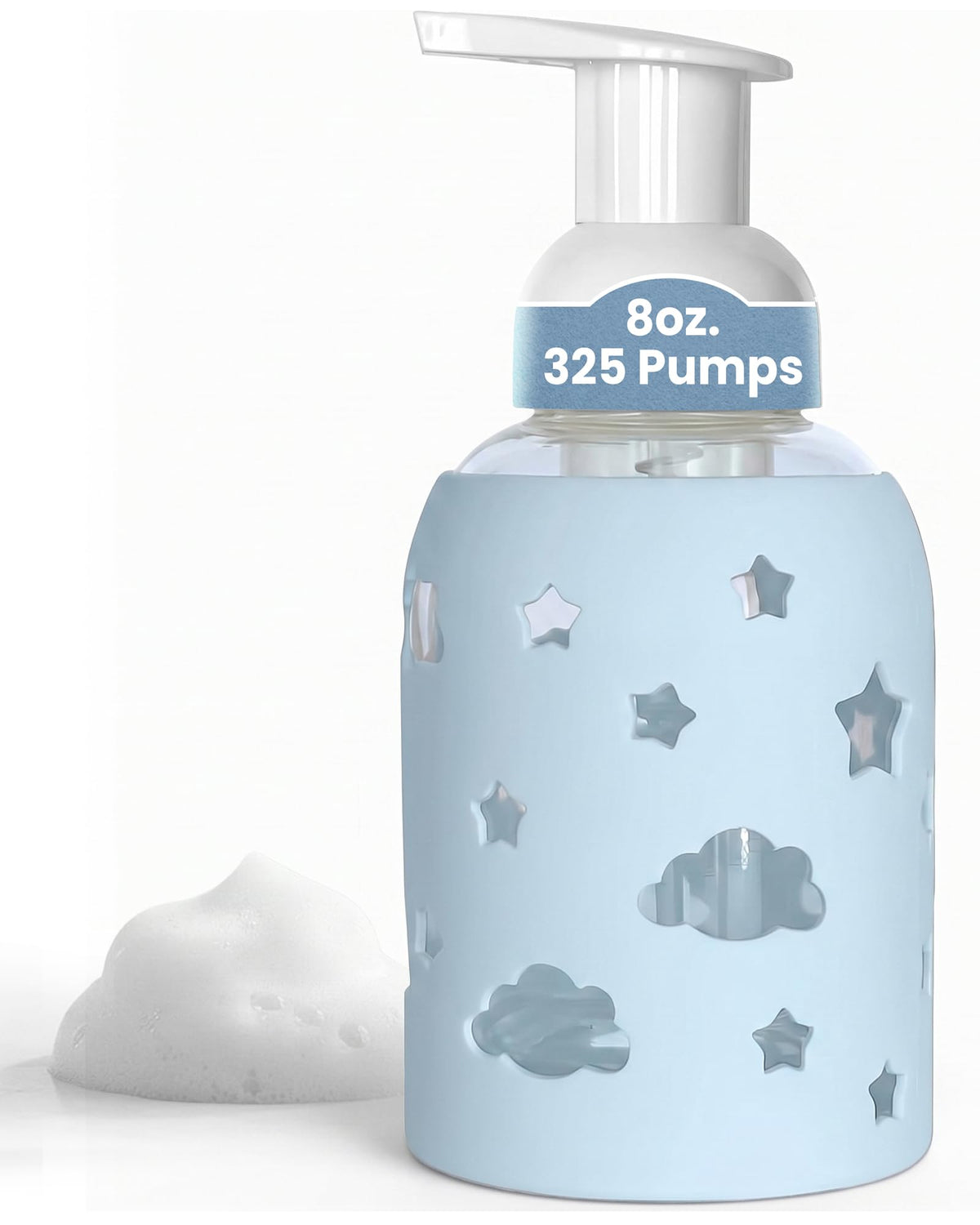 SoCal Suds & Company Foaming Hand Soap Dispenser Glass, Light Blue, 8oz