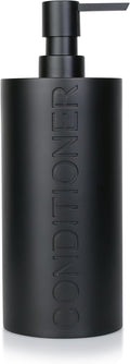 Indecor Home Matte Black Conditioner Dispenser Luxurious Refillable Pump Bottle with Black Resin Pump and Embossed Text, Durable Design for Bathroom and Shower