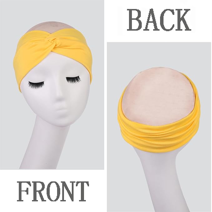 XTREND 6 Pcs Headbands for Women, Twisted Cross Elastic Head Bands Yoga Workout Non-Slip Sweat Soft Solid Color Simple Versatile Hair Accessory Hairbands