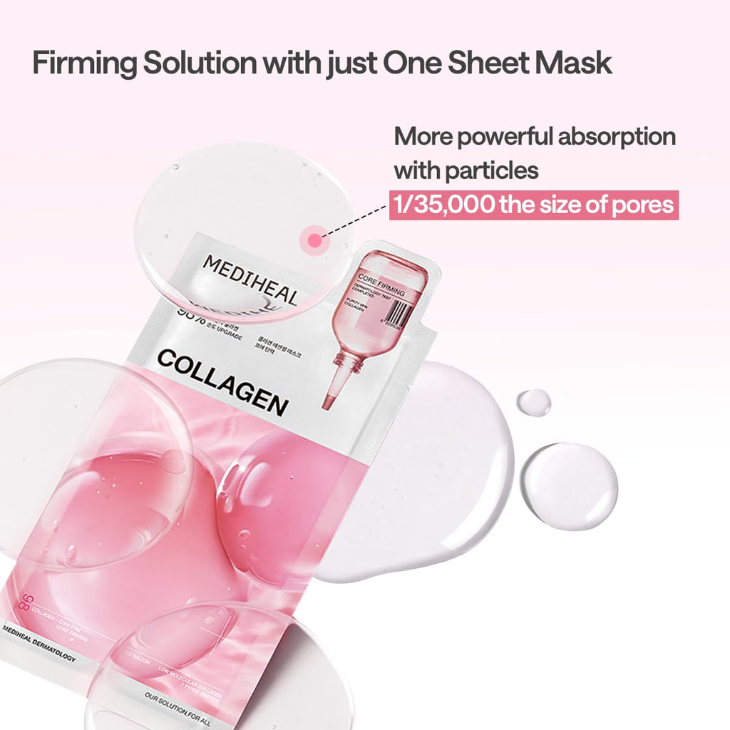 MEDIHEAL Collagen Essential Face Sheet Mask, Skin Firming (10ea)