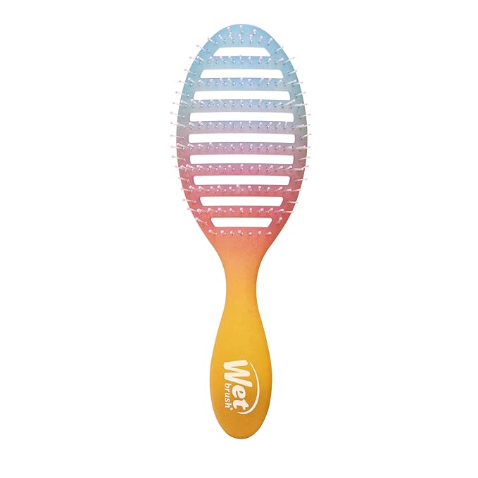 Wet Brush Speed Dry Hair Brush With Blow Dry Safe Bristles & Vented Design For Faster Drying Time, Ergonomic Handle, Reduces Breakage & Detangles All Hair Types, Limited Edition Electric Sky Pink