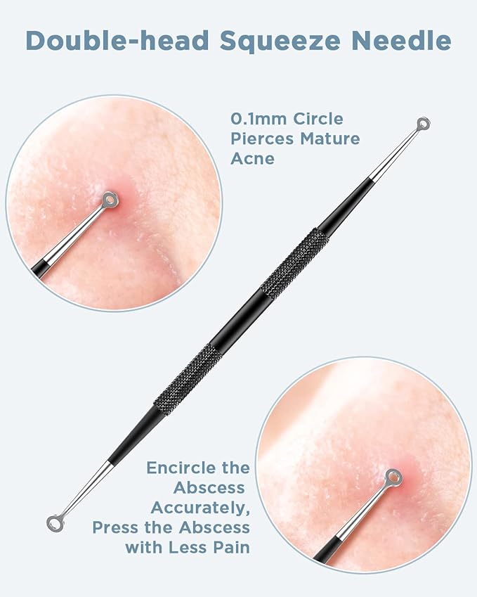 TAYTHI Blackhead Remover Tool, Pimple Popper Tool Kit, Blackhead Extractor Tool for Face, Extractor Tool for Comedone Zit Acne Whitehead Blemish, Stainless Steel Extraction Tools
