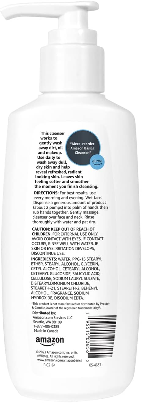 Amazon Basics Gentle Exfoliating Face Wash, Replenishing Daily Facial Cleanser, Refreshing, 6.78 fl oz (Pack of 1)