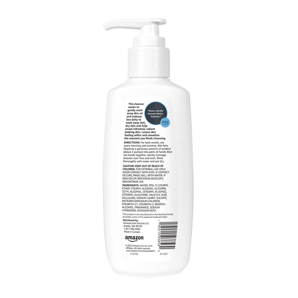 Amazon Basics Gentle Exfoliating Face Wash, Replenishing Daily Facial Cleanser, Refreshing, 6.78 fl oz (Pack of 1)