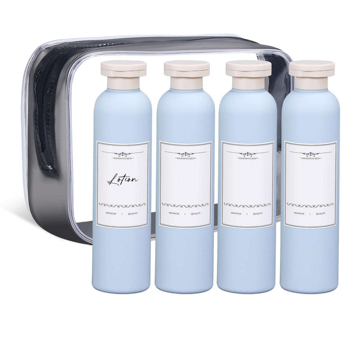 ASEVAT 6.7 oz Leak-Proof Travel Bottles, 3 Pack Refillable Plastic Squeeze Vessels with Caps, Portable Containers for Shampoo, Lotion, Cream & Daily Liquids