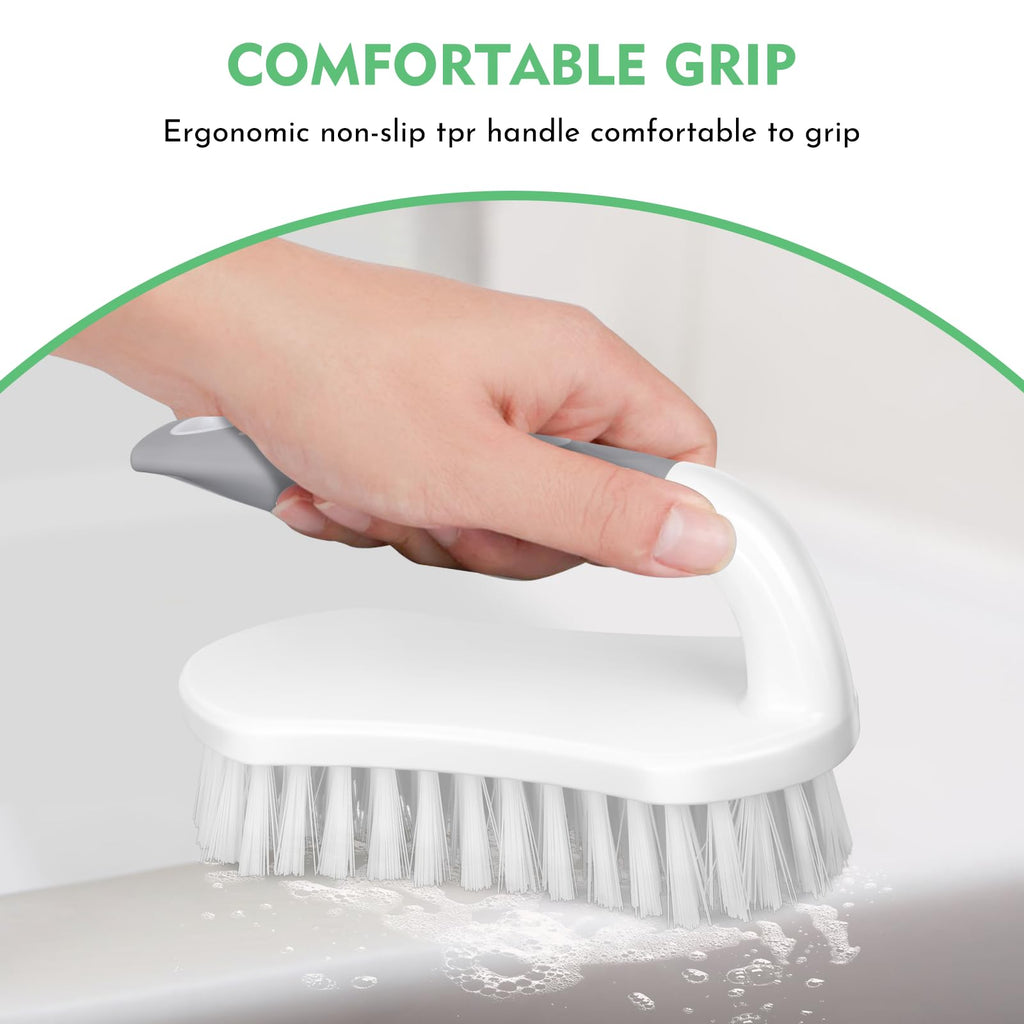 SetSail Scrub Brush, Heavy-Duty Scrub Brushes for Cleaning with Stiff Bristles Cleaning Brush for Shower, Bathroom, Carpet, Kitchen and Bathtub Scrubber - 2 Pack