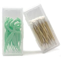 MatFirsmo Cotton Swab Holder for Travel, 4 Pcs Portable Small Dental Floss Holder Clear Plastic Cotton Pad Holder, Travel Floss Picks Case with Dustproof Lid for Bud Hair Ties Floss