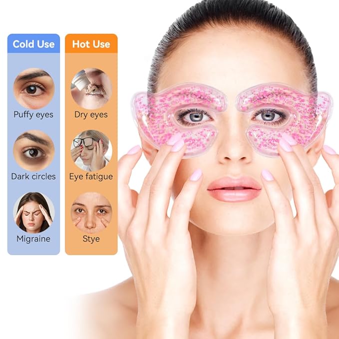 my novel things Reusable Eye Pads 6 Pairs, Silicone Face Patches and Gel Under Eye Pads Cold Warm Eye Compress for Reduce Puffiness Circles Wrinkle Cooling Eye Mask Ice Packs Gift for Women Girls