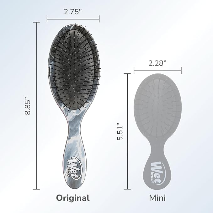 Wet Brush Original Detangler Brush - Metallic Marble, Onyx - All Hair Types - Ultra-Soft IntelliFlex Bristles Glide Through Tangles with Ease - Pain-Free Comb for Men, Women, Boys and Girls