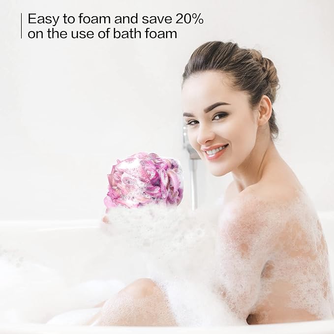 Fishent Shower Sponge Shower Loofah, Body Wash Loofah Sponge Body Scrubber, 3 Pack 60g Large Size Lofas for Shower, Cleaning Loofahs Sponge Body Sponges for All Skin Types