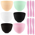Multicolor Silicone Mixing Bowls Facial Mask Serve Bowl Cosmetic Beauty Tool with Stirring Sticks for Skincare DIY Craft Home Salon - 12 Pcs
