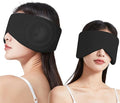 Vettres Reversible Warm & Cool Sleep Mask Wrap-Around Blackout Eye Masks for Side Sleepers Adjustable Unisex Eye Cover for Travel Office & Rest Black