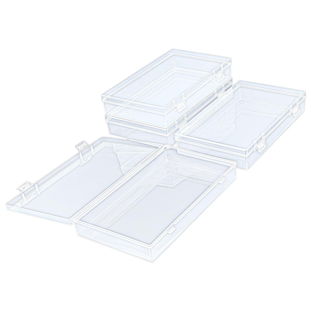 Thintinick 4 Pack Rectangular Clear Plastic Storage Containers