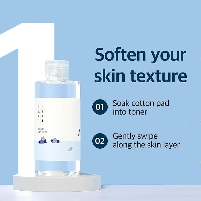 ROUND LAB Dokdo Toner (Unscented) | Exfoliating Dead Skin Cells Without Irritation, Hydrating, Watery Type Toner (3.38fl.oz)