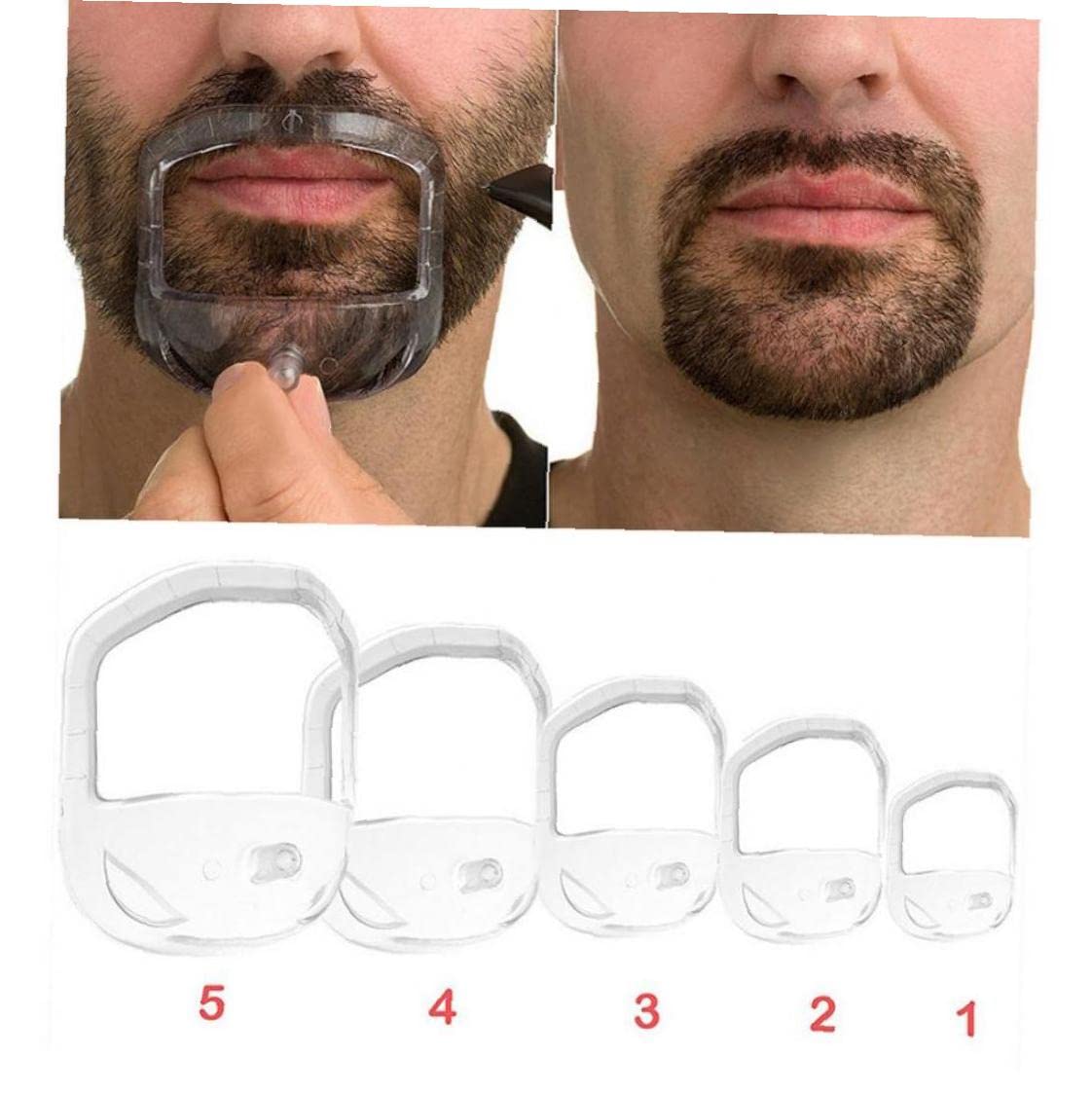 5pcs/Set Beard Shaper Men Beard Shaping Tool Mustache Styling Comb Stencil Hair Trimming Template Beard Grooming Guide Gift