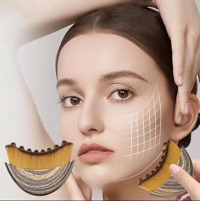 Lymphatic Contour Face Brush Drainage Massager Dry Sculpting Gua Sha Facial Depuffer Tool Massage Skin Lifting Beauty Appliance (2)