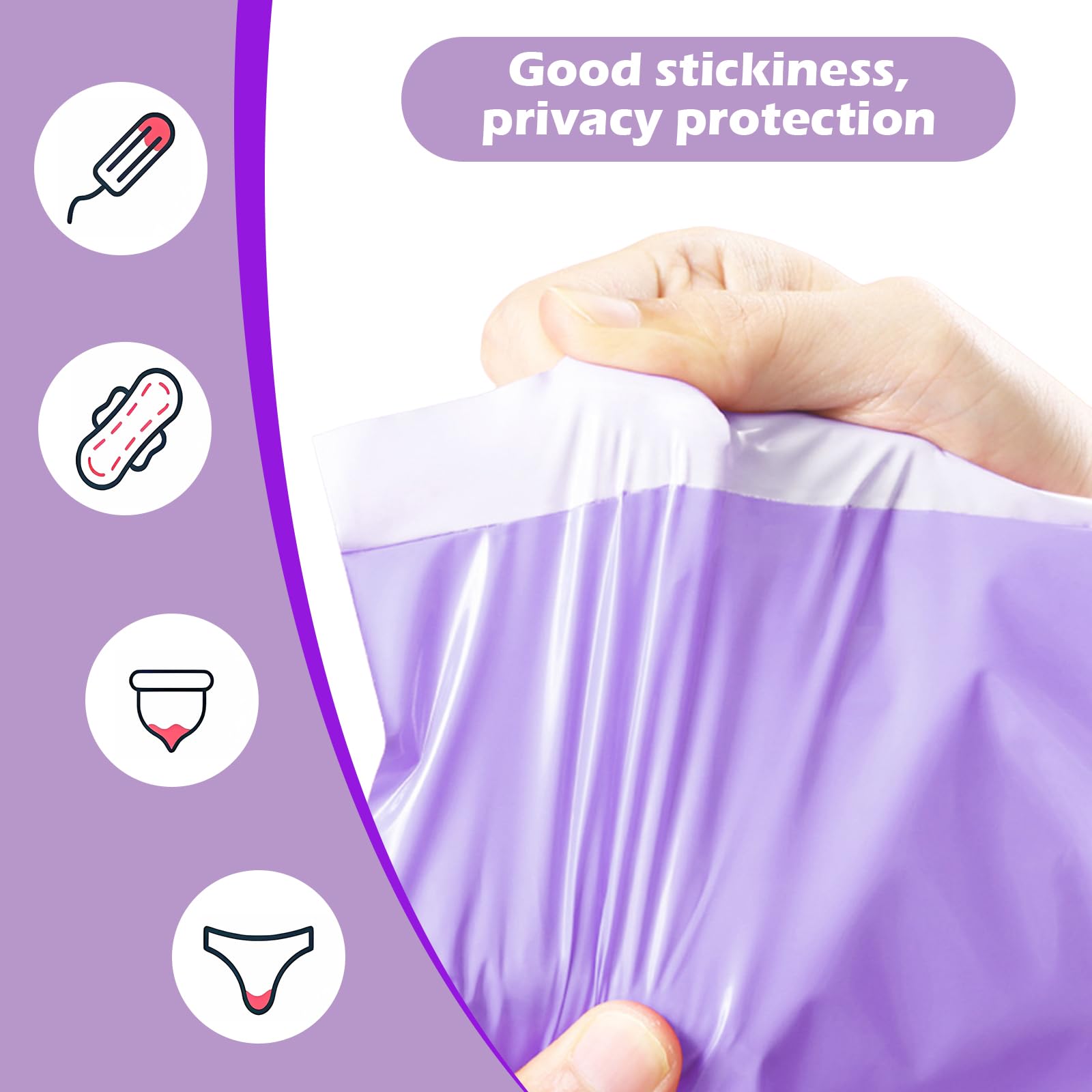 ZSMKJIAYE 200 Pcs Purple Sanitary Napkin Disposal Bags,Sealable Tampon Disposal Bags, Prevents Odours Thickened Size Feminine Hygiene Bag for Sanitary Napkins and Pads,Disposable Tampon