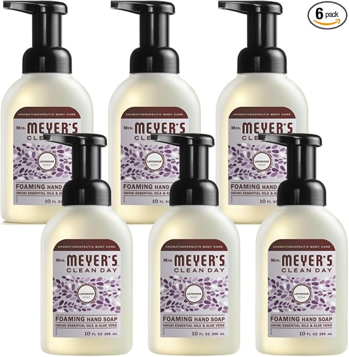Mrs. Meyer's Foaming Hand Soap, Lavender, 10 Oz (Pack of 6)