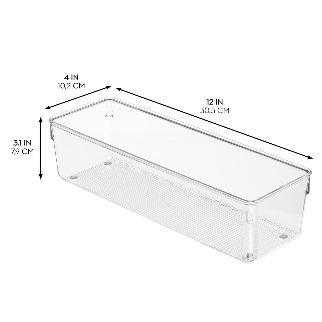 iDesign Plastic Drawer Organizer Bins, Set of 6, Clear