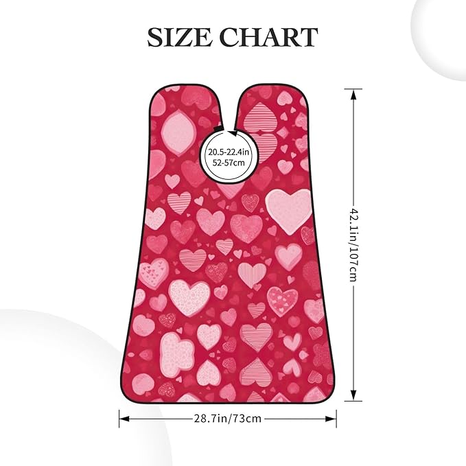 NOUZU Valentine Day Print Beard Bib Apron For Men, Beard Hair Catcher For Men Shaving Trimming,Beard Cape Cloth
