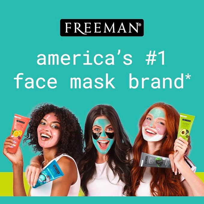 FREEMAN Dead Sea Minerals Anti-Stress Clay Facial Mask, Hydrating & Clarifying, Clears Pores, Face Mask With Lavender & Bergamot For Radiant Skin, Skin Types, 6 fl. oz./175 mL Tube (Pack of 2)