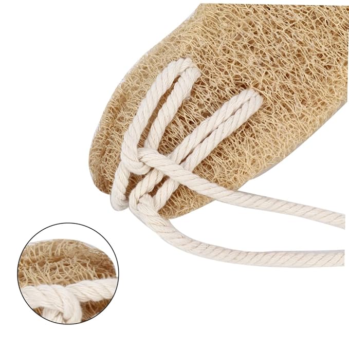 minkissy 3pcs Exfoliating Loofah Back Scrubber Strap for Shower Natural Cotton Material Soft and Comfortable Back Washer for Deep Cleaning Bathing Accessory for Body Care