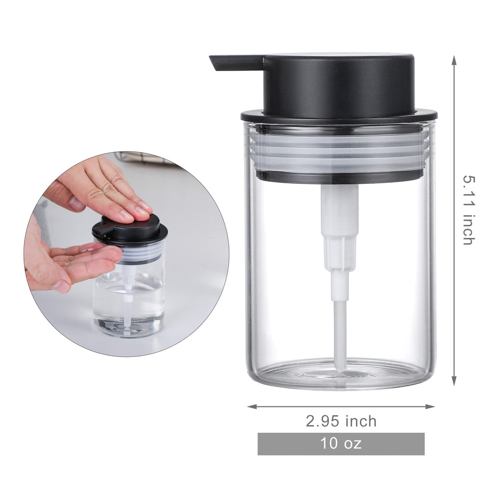 MKLZ Glass Dish Soap Dispenser, 10oz Hand Liquid Bottles with Plastic Pump