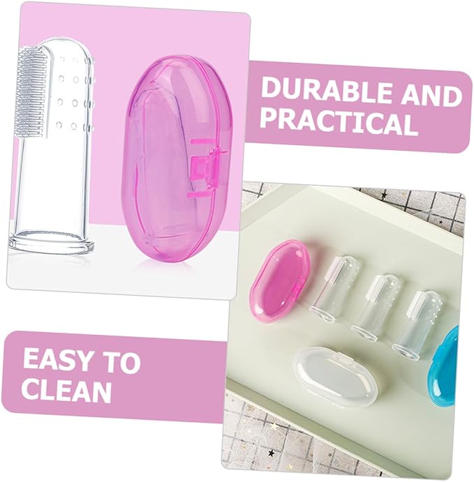 9pcs Finger Toothbrush with Storage Boxes Soft Food-Grade Silicone Oral Cleaner for Years Gentle Gum Massager for Healthy Teeth and Teething Comfort